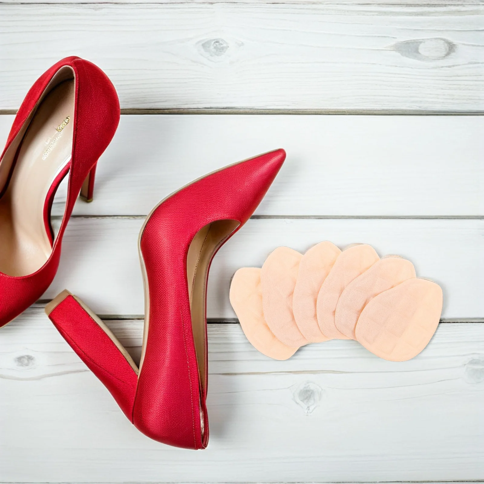 6 أزواج من وسائد مقدمة القدم نصف الحجم، وسادات أحذية للنساء غير قابلة للانزلاق، وسادات مريحة عالية الكعب ممتصة للصدمات وقابلة لإعادة الاستخدام #3