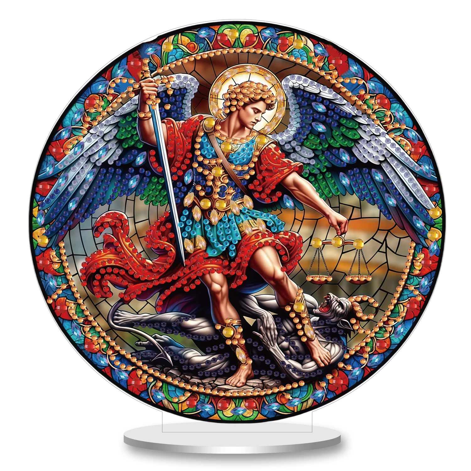 Saint Michael Archangel 5D Diy Partial Special-Shaped Diamond Art Kits desktop decor Crystal Mosaic Crafts Sparkling Ornaments