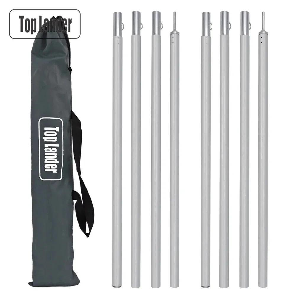 Adjustable 2m Tarp Pole Aluminum Alloy Lightweight Tent Rack Stick Rod Outdoor Camping Canopy Awning Thicken Support Poles