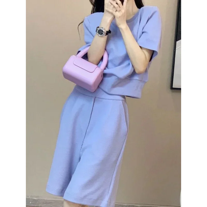 Xgoth, pantalones cortos elegantes para mujer, traje de dos piezas/una sola pieza para mujer, novedad de verano, camiseta de manga corta a la moda, pantalones cortos deportivos informales