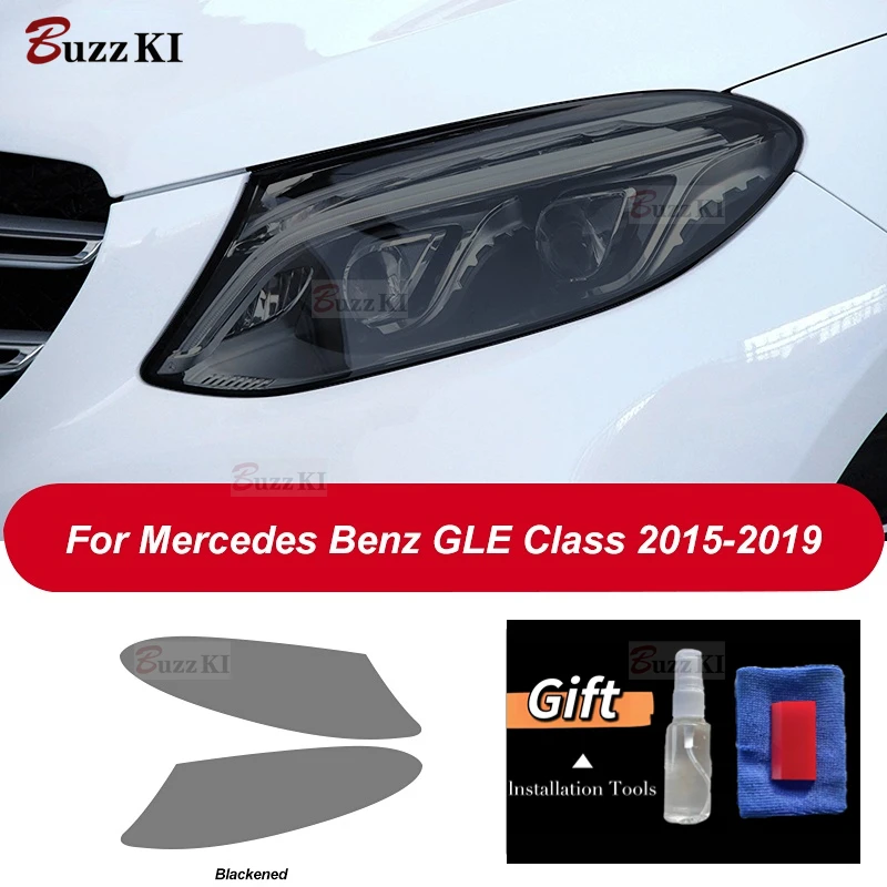 Car Headlight Protective Film Transparent Black TPU Sticker For Mercedes Benz GLE Class W166 C292 W167 AMG 2015-On Accessories