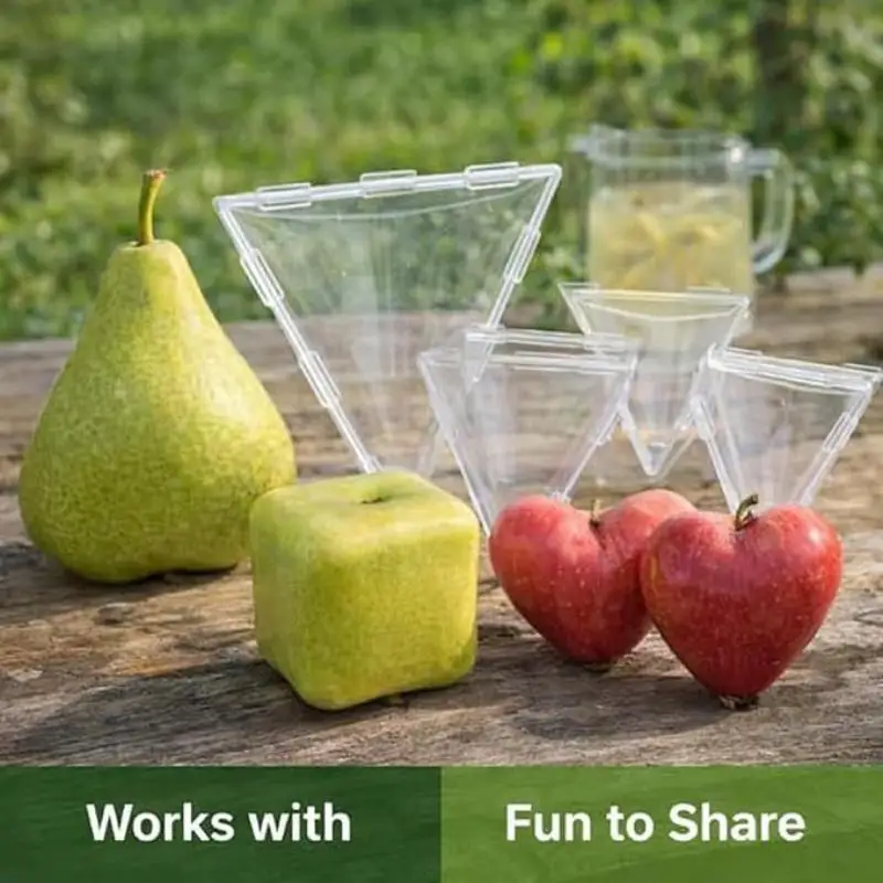 Cube Triangle Reusable Clear Plastic Fruit Forming Mold Strawberry Tomato Shaping Tool Backyard Plant Cultivation DIY Gear