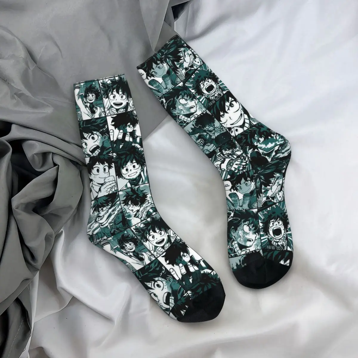 Deku Hero Collage My Hero Academia الجوارب Harajuku جوارب امتصاص العرق كل موسم الجوارب الطويلة اكسسوارات هدايا عيد الميلاد