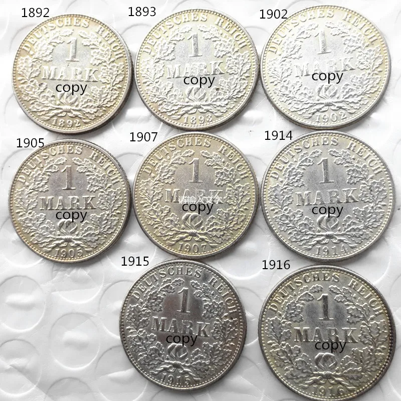 Germany (1892-1916)ADEFGJ 48PCS 1 Mark Foreign Coin Silver Plated Copy Coins