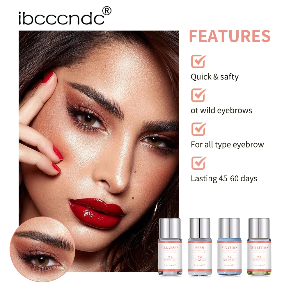 Brow Lamination Kit Wild Hot Eyebrows Long-Lasting Natural Perm Fix Cleanser Nutrition Full Tools DIY Home Brow Styling Makeup Set