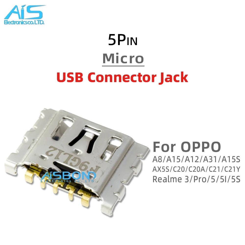 20Pcs USB Charging Port Jack socket Connector dock For OPPO Realme 3 Pro 5 5I 5S C2 A8 A15 A12 A31 A15S AX5S C20 C20A C21 C21Y