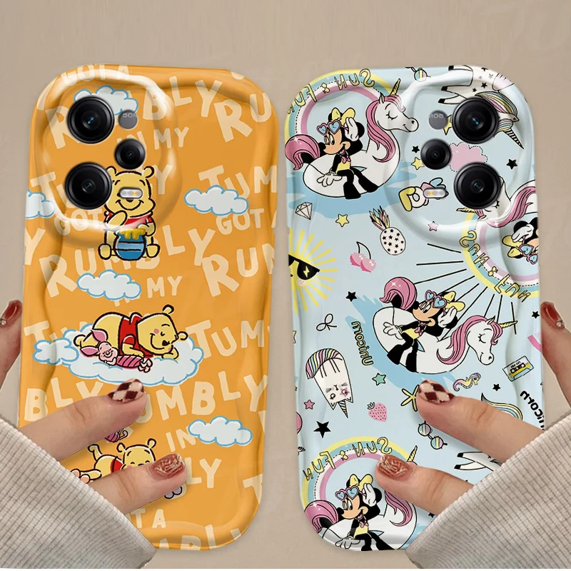 Disney Mickey Minnie Mouse Wave TPU Case For Xiaomi Redmi Note 13 12 11 Pro Plus 4G 5G 12S 11S 10 10S 9 9S 8 13C 12C 10C Turbo 3