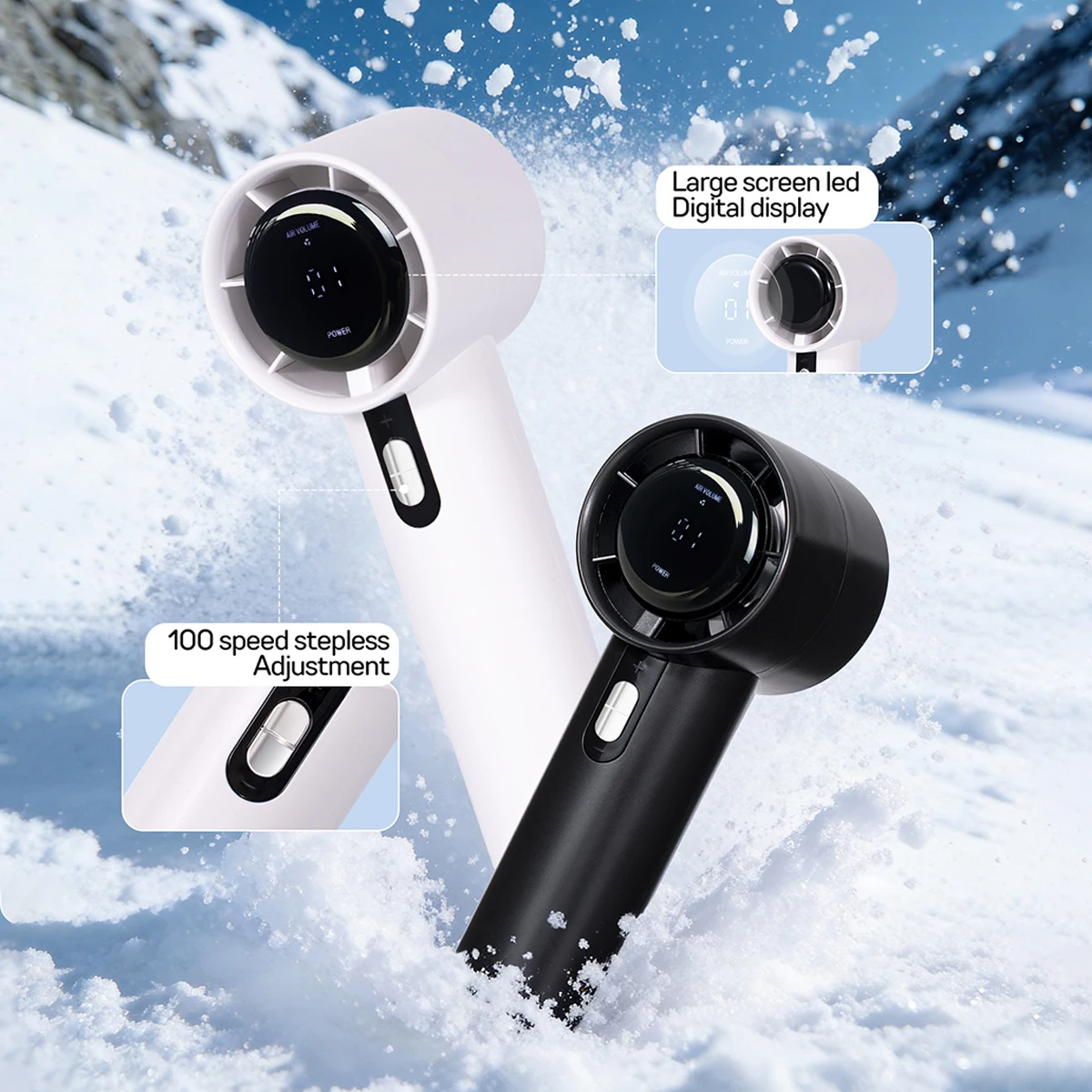1/2pcs High-Quality Pocket Fan Mini Handheld Large Airflow Small Cooling Fan USB Rechargeable for Travel Outings Makeup Office