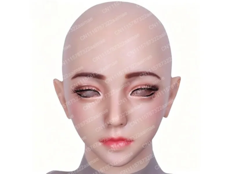 Adult Full Face Silicone Mask Realistic Cosplay Headgear Simulation Crossdresser Costume Prop