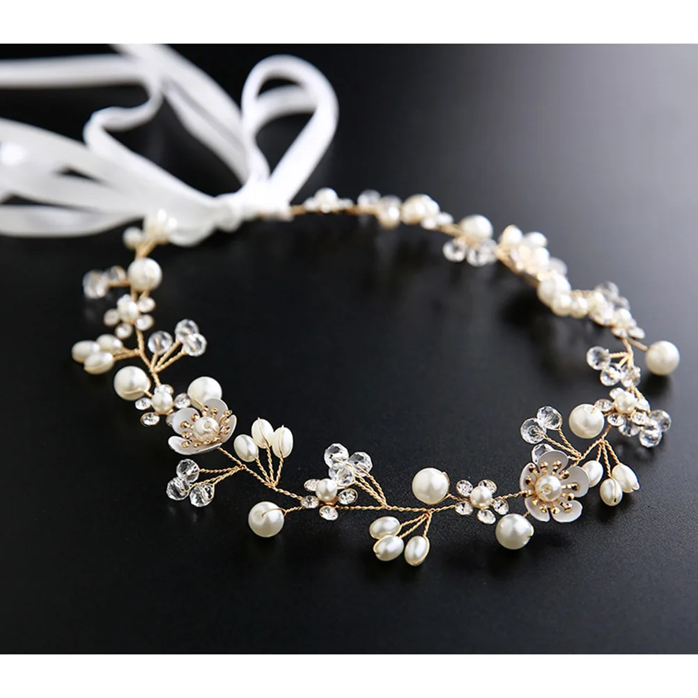 

1Pcs Flower Hair Clip Elegant Pearl Rhinestone Headband for Bride Women Wedding Party Prom Birthday Honeymoon Bridal Headdress