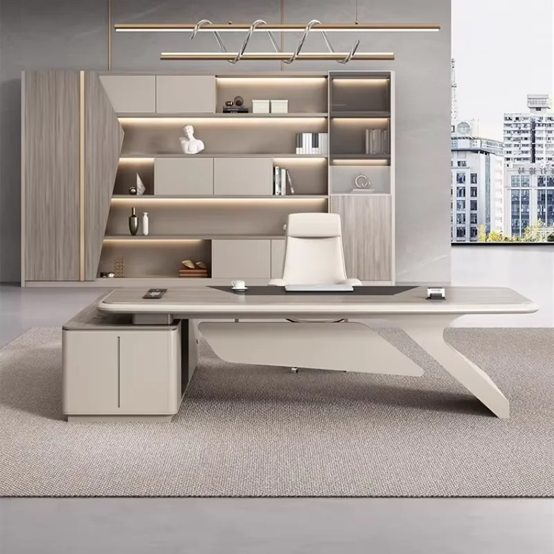 Design Stationary Executive Desk Wood Designer Writing Wooden Computer Table Standing Home Silla De Escritorio Office Furniture