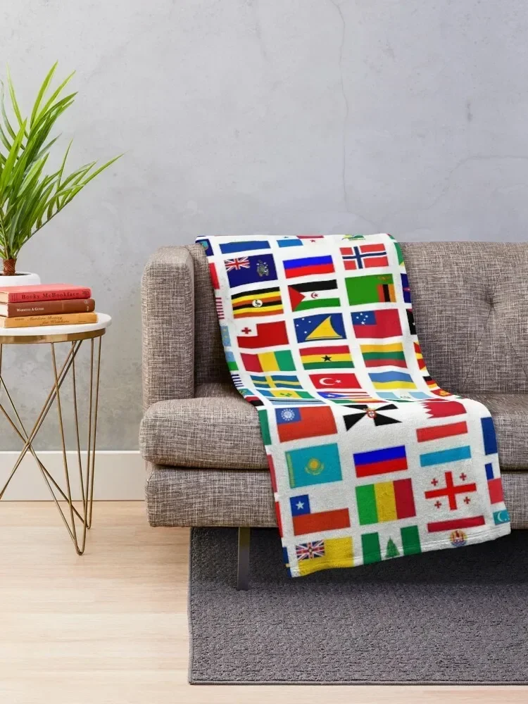 Flags of the world Throw Blanket valentine gift ideas Warm blankets and throws sofa bed Blankets