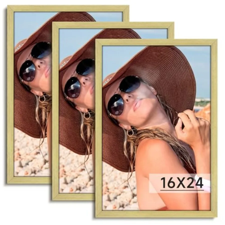

Frame Set of 3 - Vtage 16 x 24 Poster Frame with Plexiglass for Wall Gallery Display, 16x24 Picture Frame for Puzzles, Artwork,