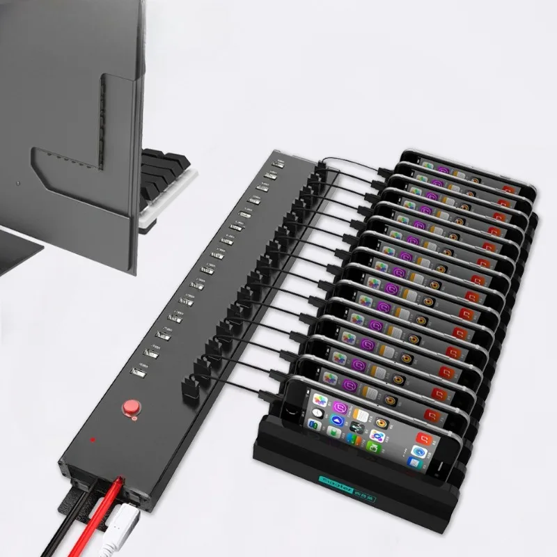 Multi-interface USB2.0 hub 30 ports mobile phone tablet brush machine splitter 2A power supply HUB