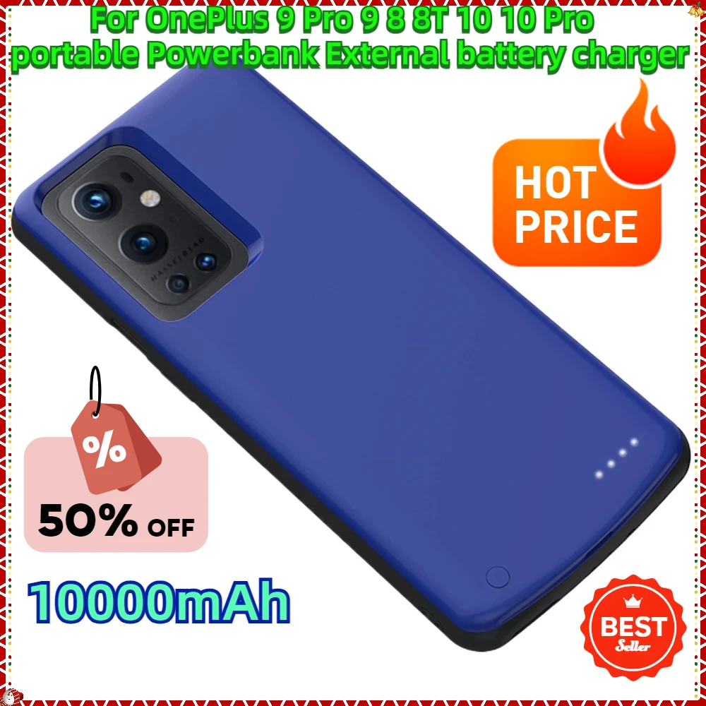 For OnePlus 9 8 8T 10 10 Pro Power for OnePlus 9 Pro Portable Powerbank External Battery Charger Cases Batteries Charging Cases