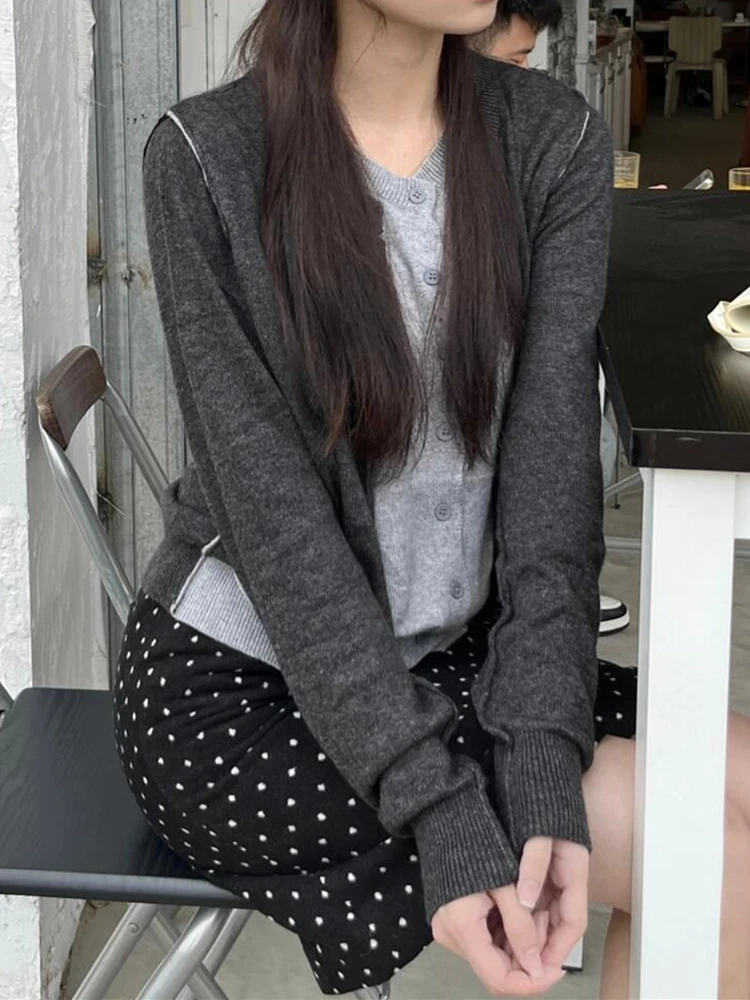 

Retro Bla Polka Dot High Waist ort Skirt plus Size Anti-Light Design Korean Sle Commute A-Line Skirt