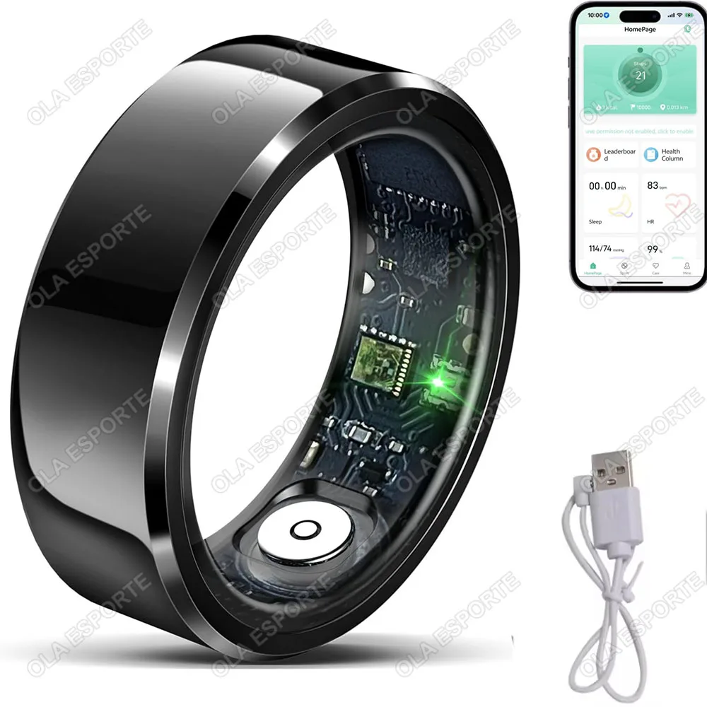 2026 Smart Ring Blutdruck Herzfrequenz Schlafüberwachung Smartring IP68 & 5ATM Wasserdicht Multi-Sport Smartring für Männer und Frauen R11C