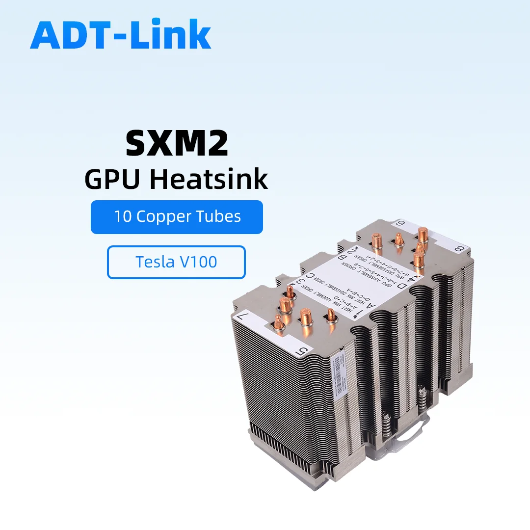 For SXM2 Tesla V100 P100 Heatsink GPU Cooler  Cooling ,10 Copper Tubes for Cooling Height 11CM Heatsink Fast Ship