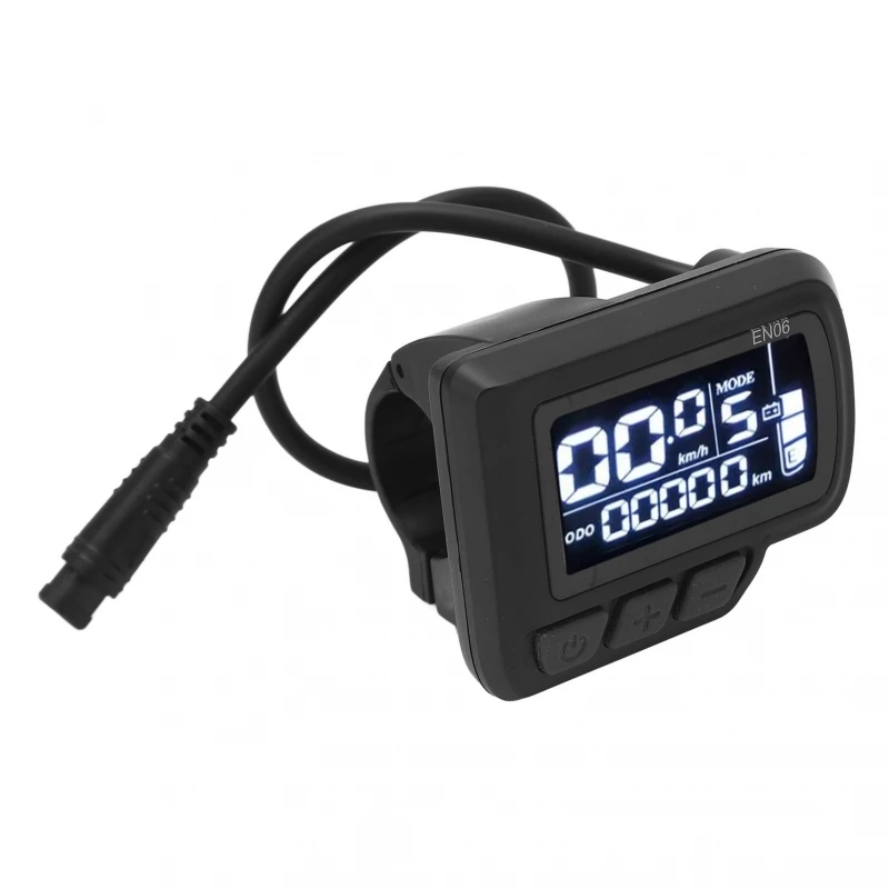 AliExpress Qiilu 24V 36V 48V 60V EN06 LCD Bike Display Meter Speedmeter with Light Connector 6Pin Waterproof Wire for 22.2mm Handlebar