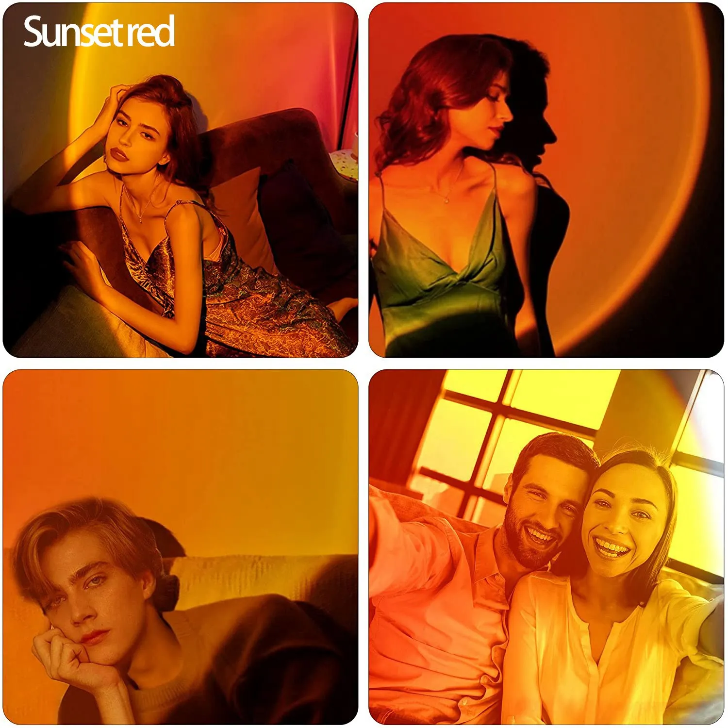 N10R-Projection Atmosphere LED Lamp Night Light,USB Projector 180 Degree Rotation Photography Lamps For Bedroom Studio