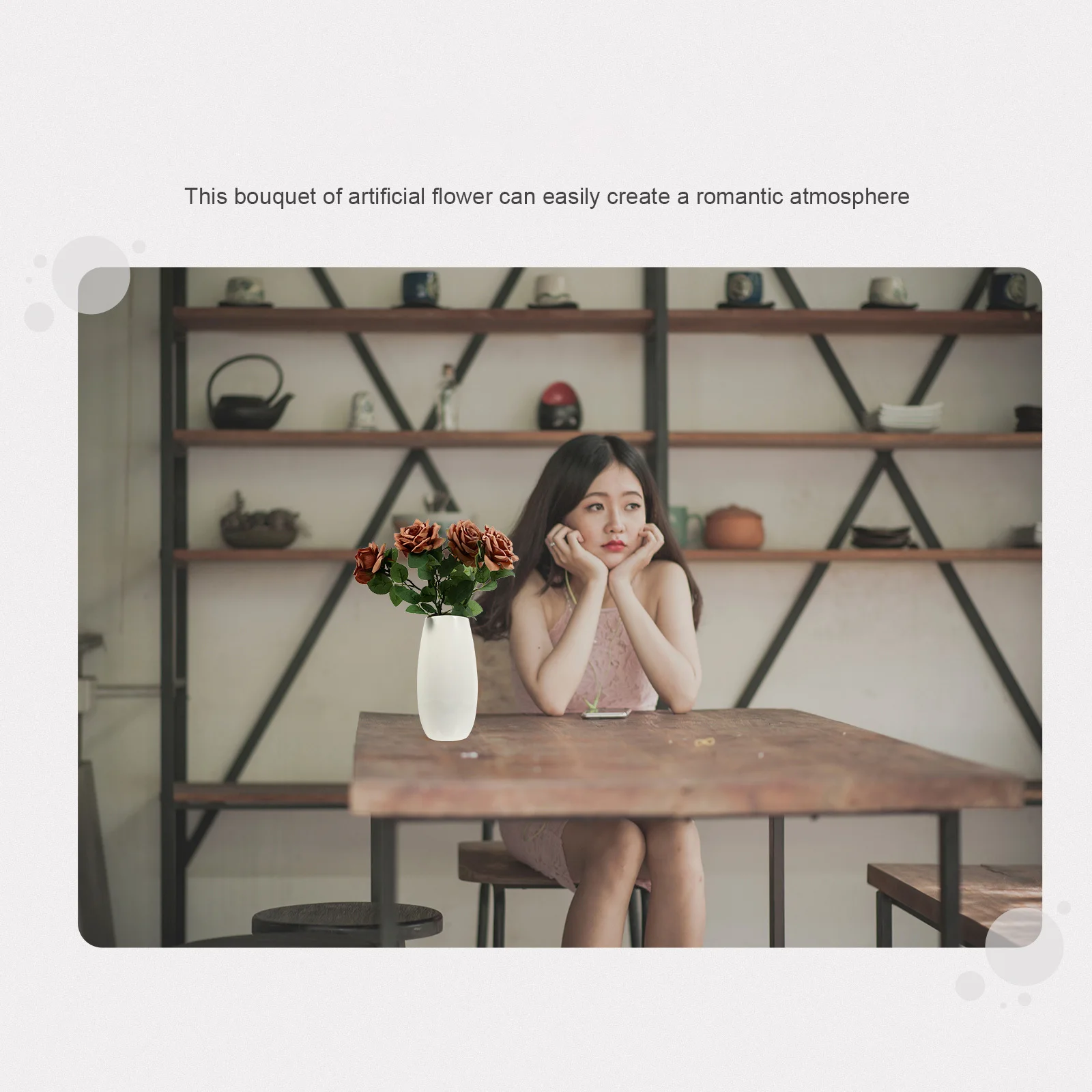 

5Pcs Simulation Rose Bouquet Realistic Artificial Flower Decor Home Office DIY Decorative Fake Rose Ornament Home Flower Decor