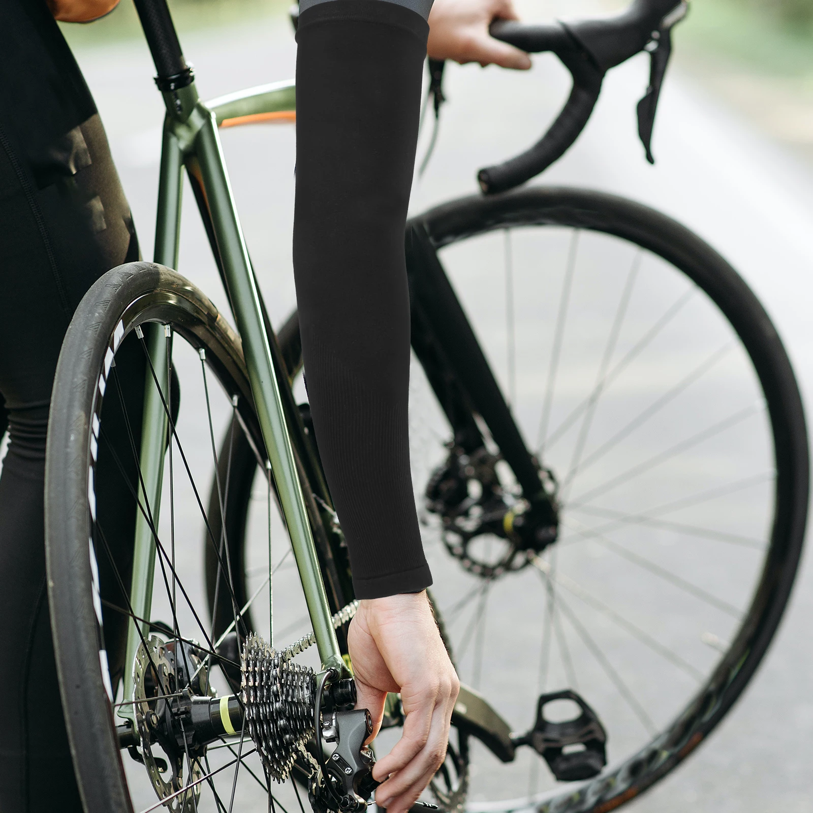 1쌍 자외선 차단 슬리브 쿨링 암 슬리브 여성 남성용 사이클링 러닝 야외 작업용 자외선 차단 여름용