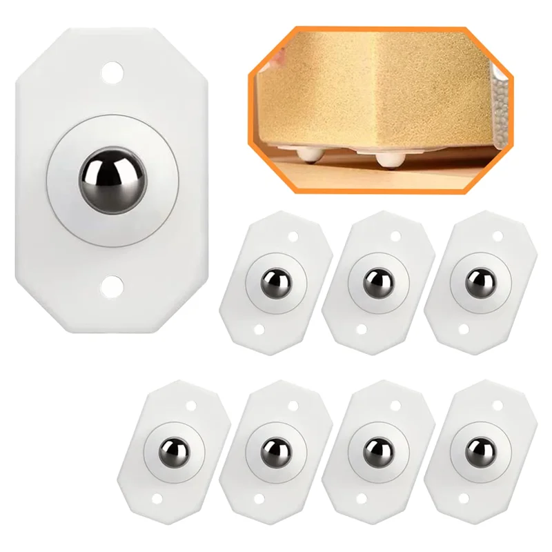 Self Adhesive Mini Wheels, 8Pack Mini Swivel Wheels Self Adhesive Paste Pulley 360 Degree Rotation Sticky Pulley