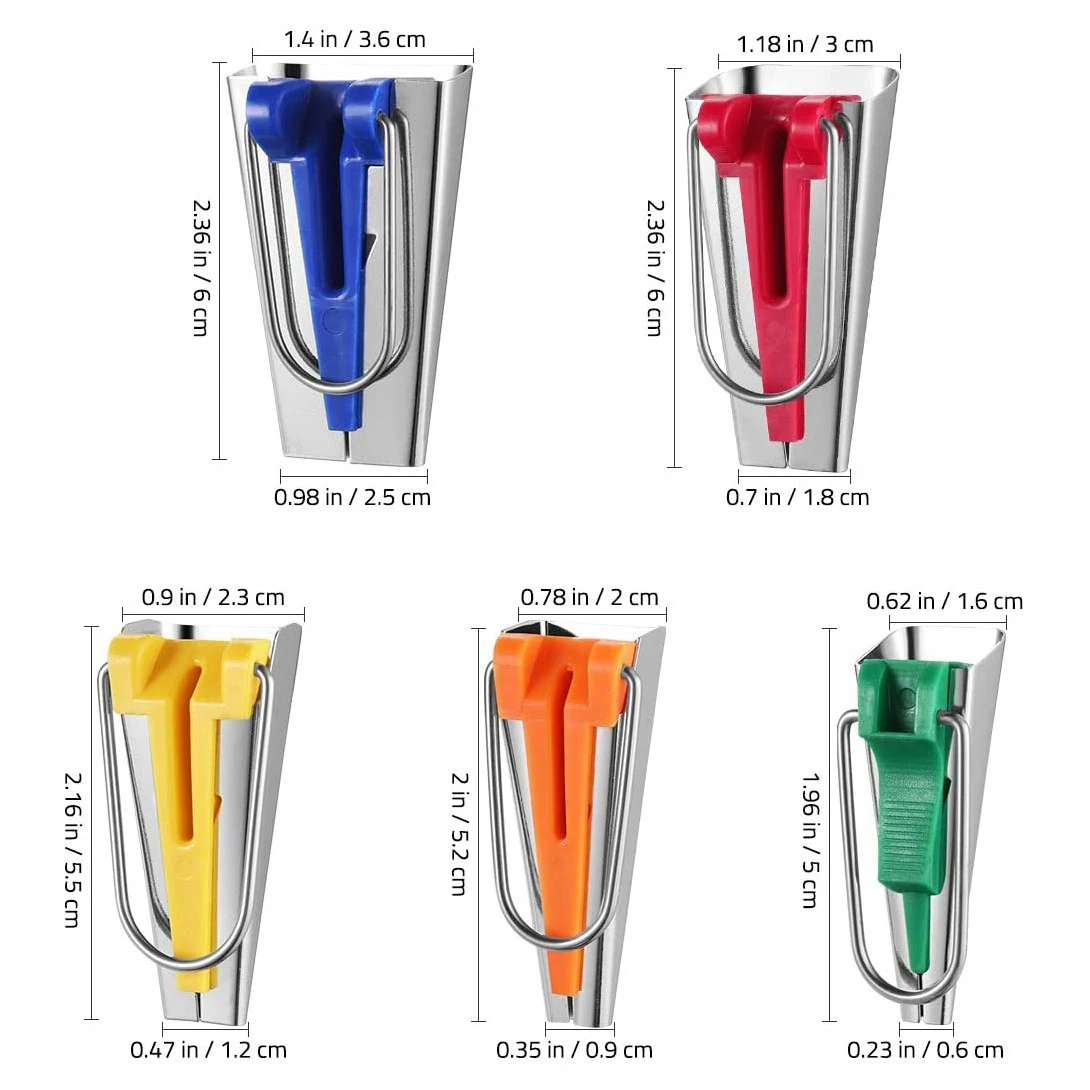 AS94-5 pezzi Accessori per cucire Set per nastri al polarizzazione Strumenti patchwork 6/9/12/18/25 mm Creatore di nastri per rilegatura al polarizzazione