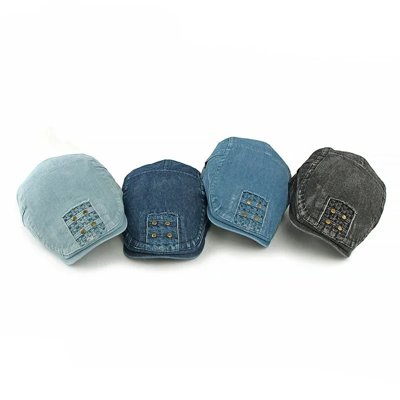 

LDSLYJR Four Seasons Cotton Geometric Print Newsboy Caps Men Flat Cap Women Painter Beret Hats 101