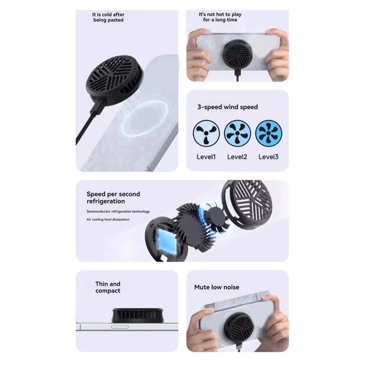 A27U refroidisseur de téléphone portable magnétique chaud ventilateur de refroidissement radiateur de téléphone portable pour 15 Pro Gaming Live Stream A