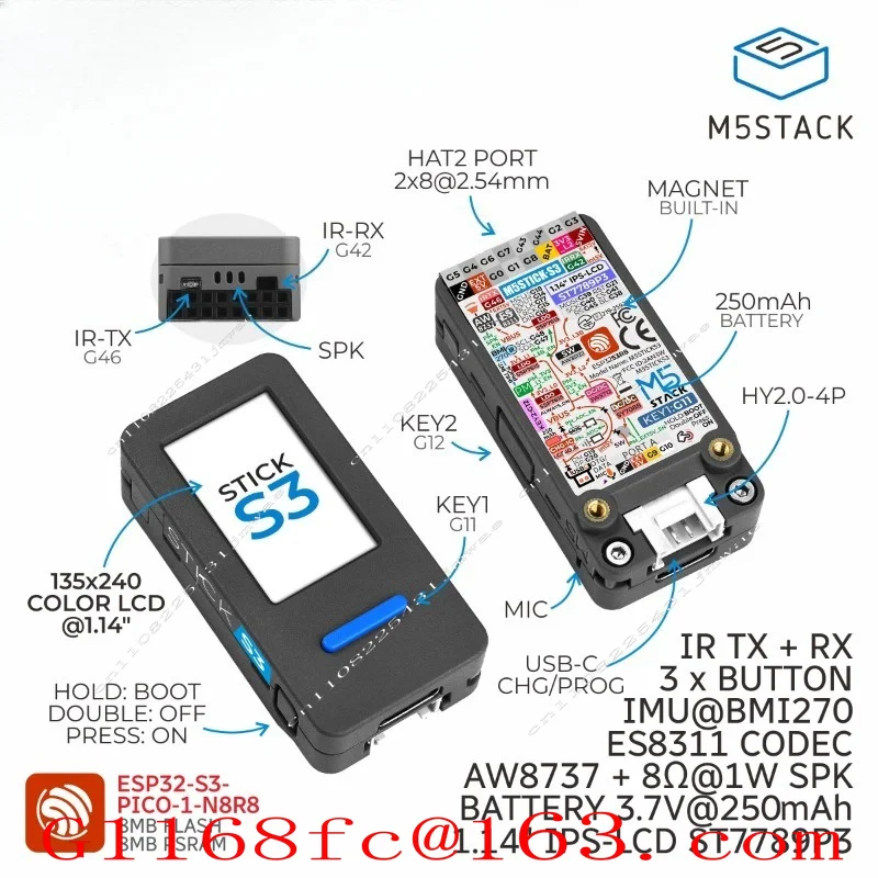 Suitable for M5Stack M5StickS3 ESP32-S3 Compact High-performance Microcontroller IoT Development Kit