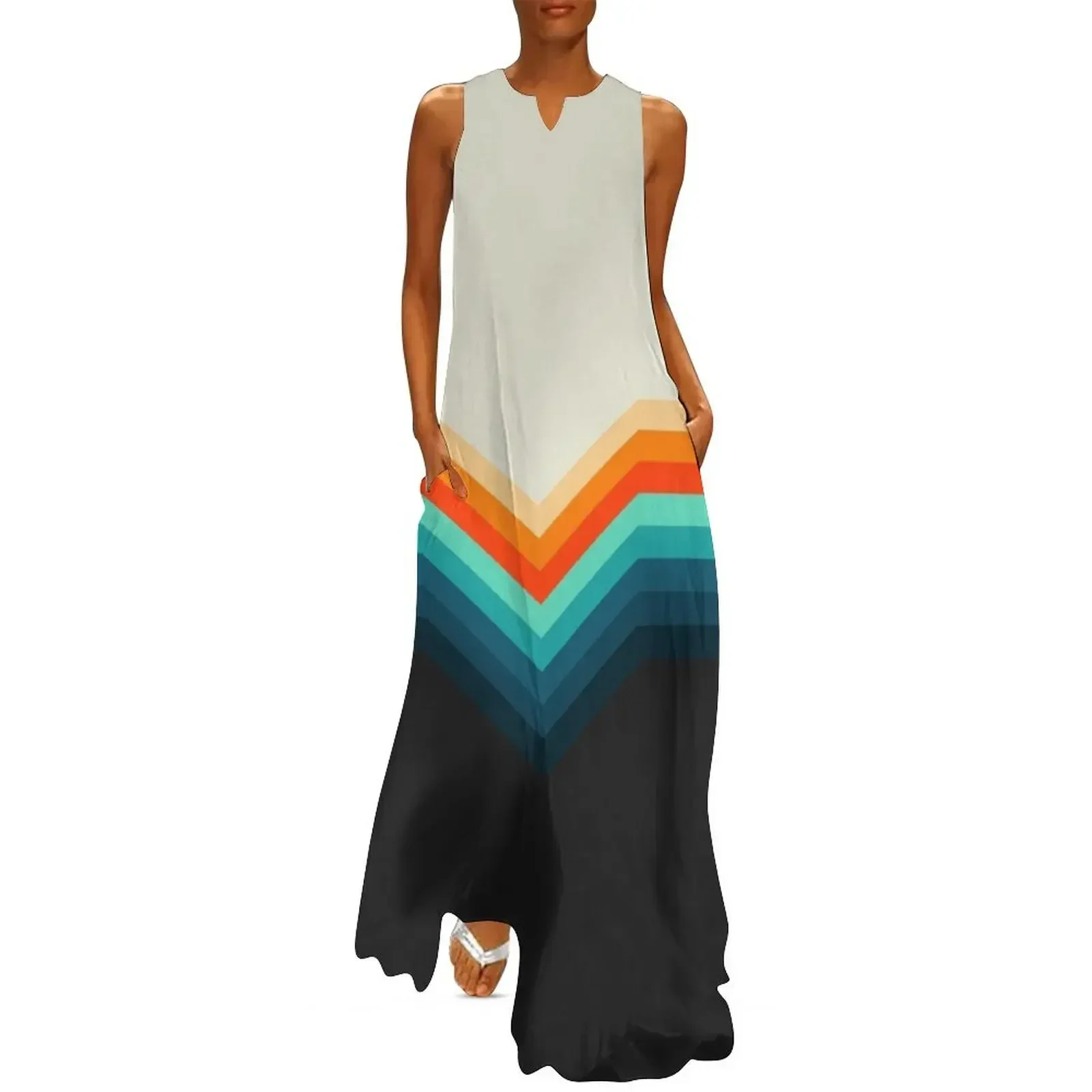 

Retro Stripes Long Dress Women's summer long dress Summer skirt women evening dress women's clothing korea stylish