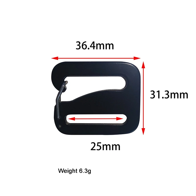 Aluminum G Hooks Black Gatekeeper Lock Buckle Outdoor Bags Backpack Strap Adjuster Metal Spring G Buckle for Webbing 25mm