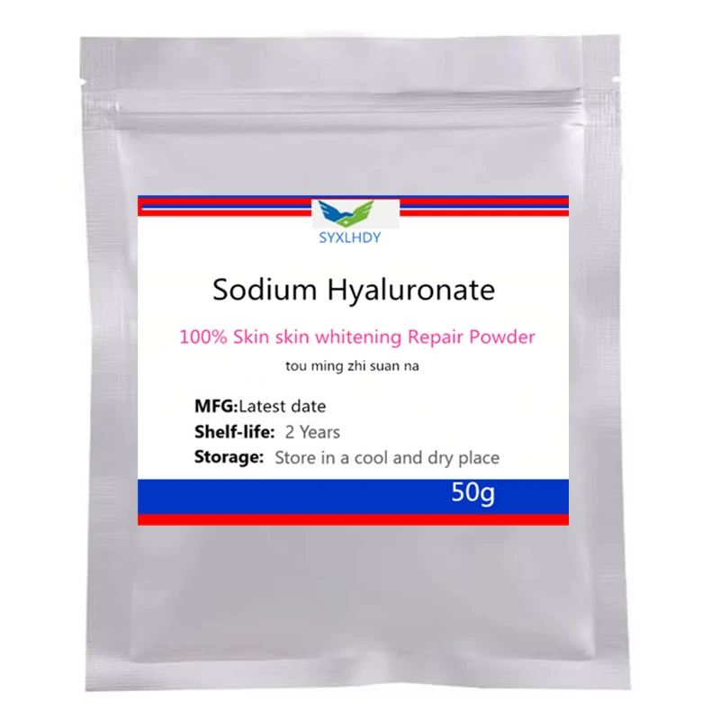 50-1000g 100% Sodium Hyaluronate Powder Hyaluronic Acid Stock Solution Skin skin whitening Repair