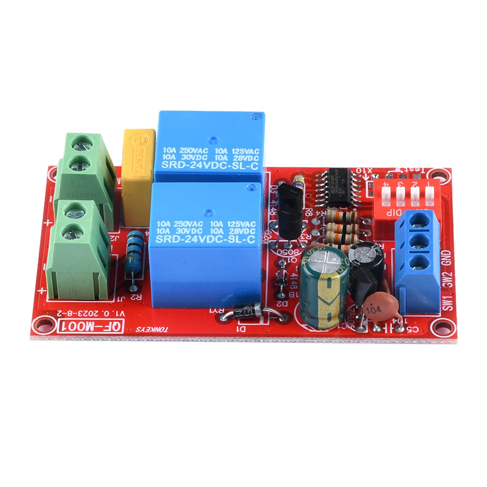 Módulo de relé de avance y retroceso de Motor de CC, 5V, 12V, 24V, 10A, Control de fuente de alimentación, placa de salida activa Flip-flop para válvula