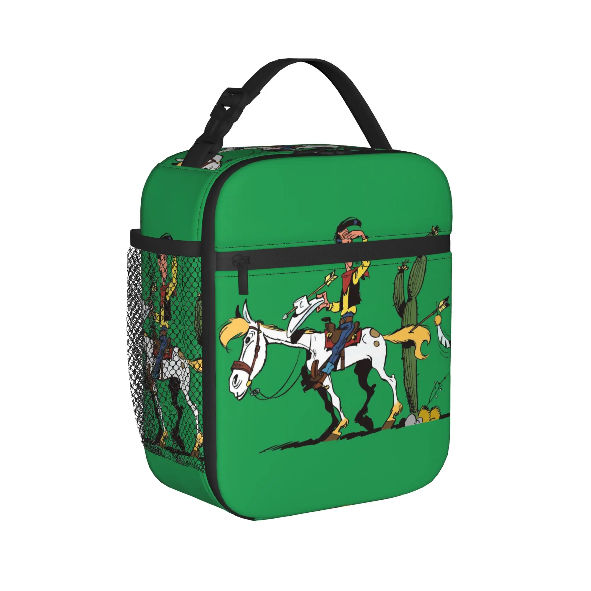 Lucky Luke Cartoon Comics Lunch Bag  School Lunch Box For Men Print Thermal Lunch Bags Waterproof Portable Insulated Cooler Bag