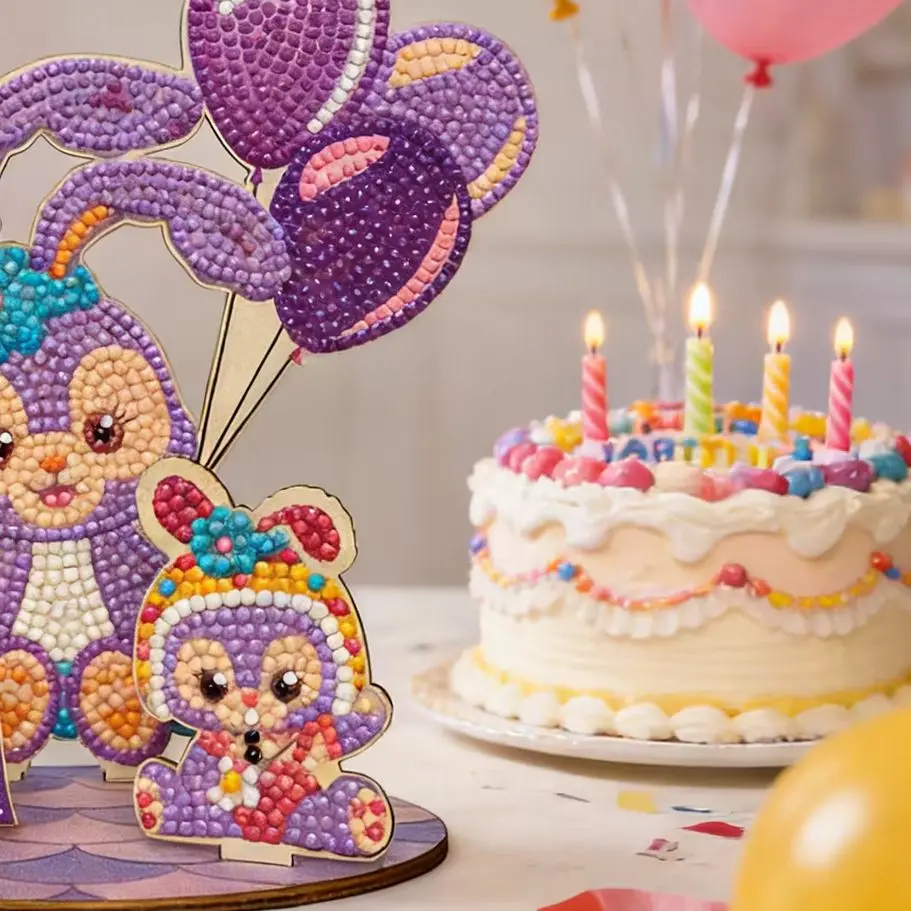 

Hot Selling 3D DIY StellaLou Diamond Painting Kit Wooden Birthday Ornament with Heart Shaped Sign Kids Gift Home Decor