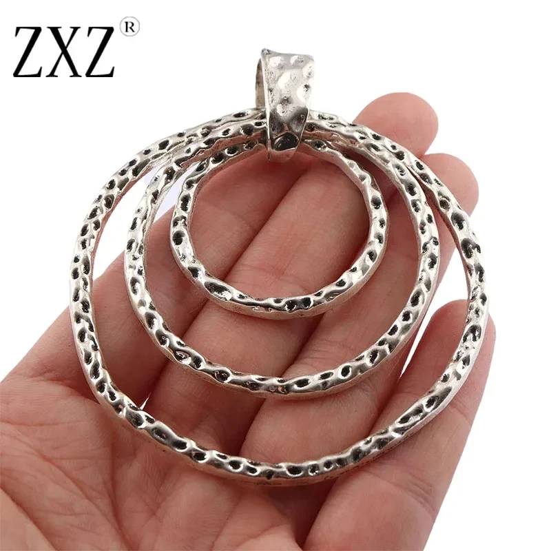 2pcs Bohemia Mix Style Large Multi Circles Simple Charms Pendants for DIY Vintage Necklace Jewelry Making Findings Crafts