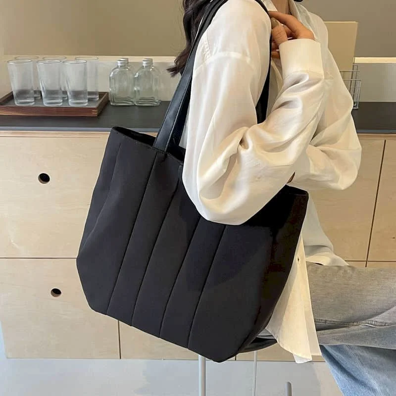 

Canvas Tote Bag Minimalism Reusable Waterrproof Shoulder Bags Casual High-capacity Schoolbags Female Student Handbag for Women