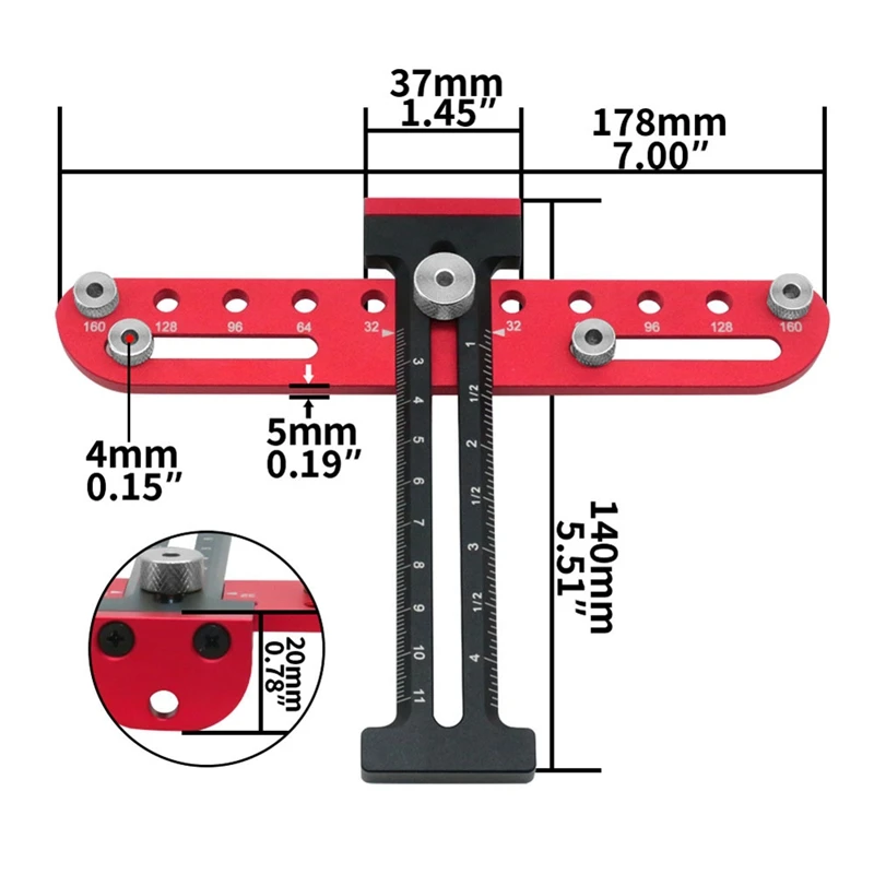 Alumínio Alloy Punch Locator, Cabinet Drawer Handle, Hole Drill, Guide Sleeve, Woodworking Tools for Handles, Knob