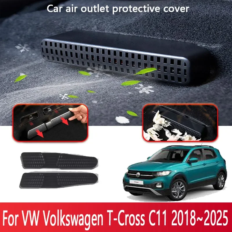 Car Interior Accessorie For VW Volkswagen T-Cross C11 2018~2025 Seat Air Conditioner Duct Outlet Dustproof Cover Auto Accessorie