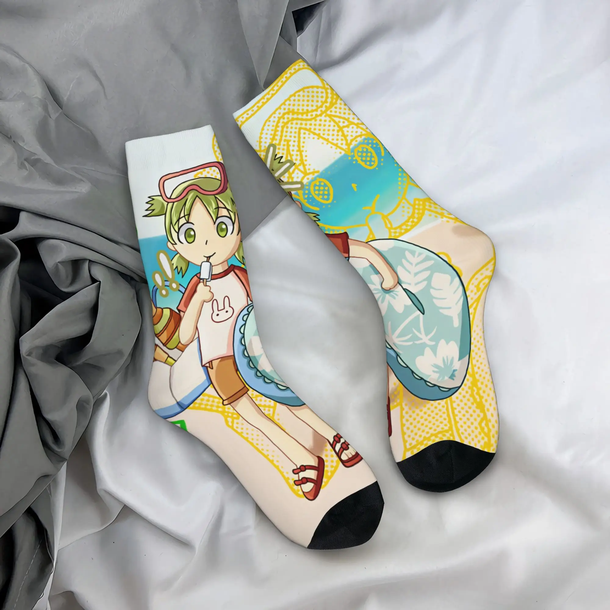 Kawaii Y-Yotsuba Anime Socks Men Women Warm 3D Print  Sports Basketball Socks