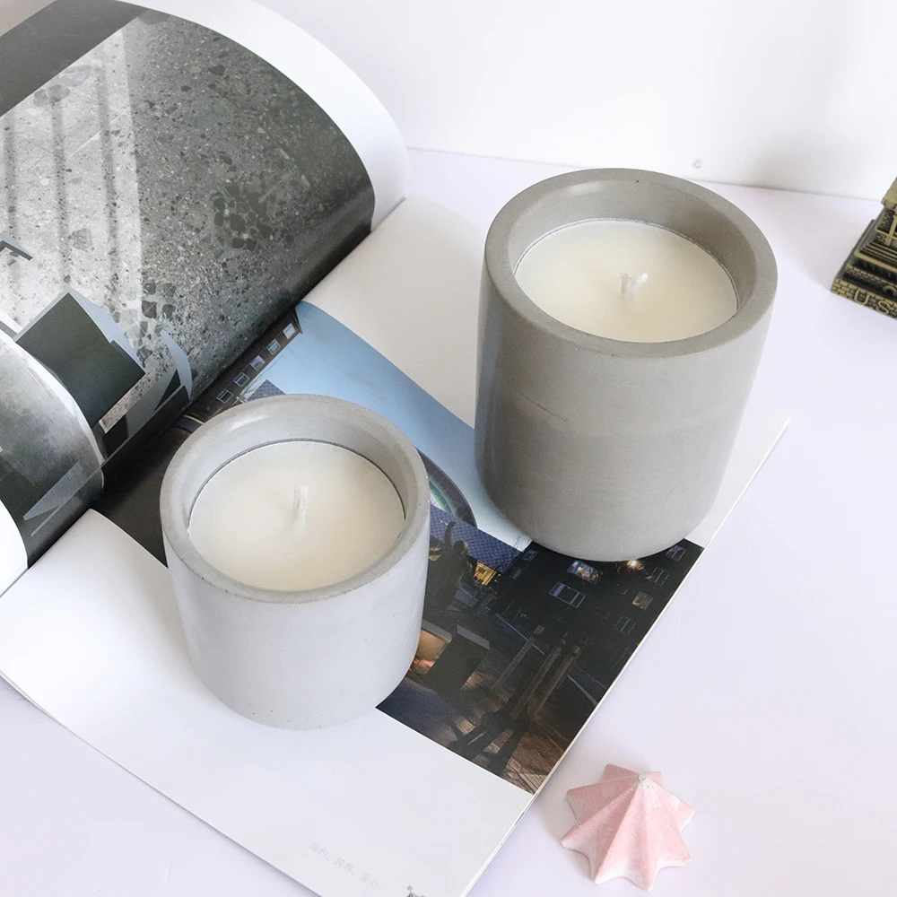 DIY Candle Cup Storage Box Cement Mold Crystal Epoxy Storage Box Silicone Mold Handmade Round Candle jar Mold