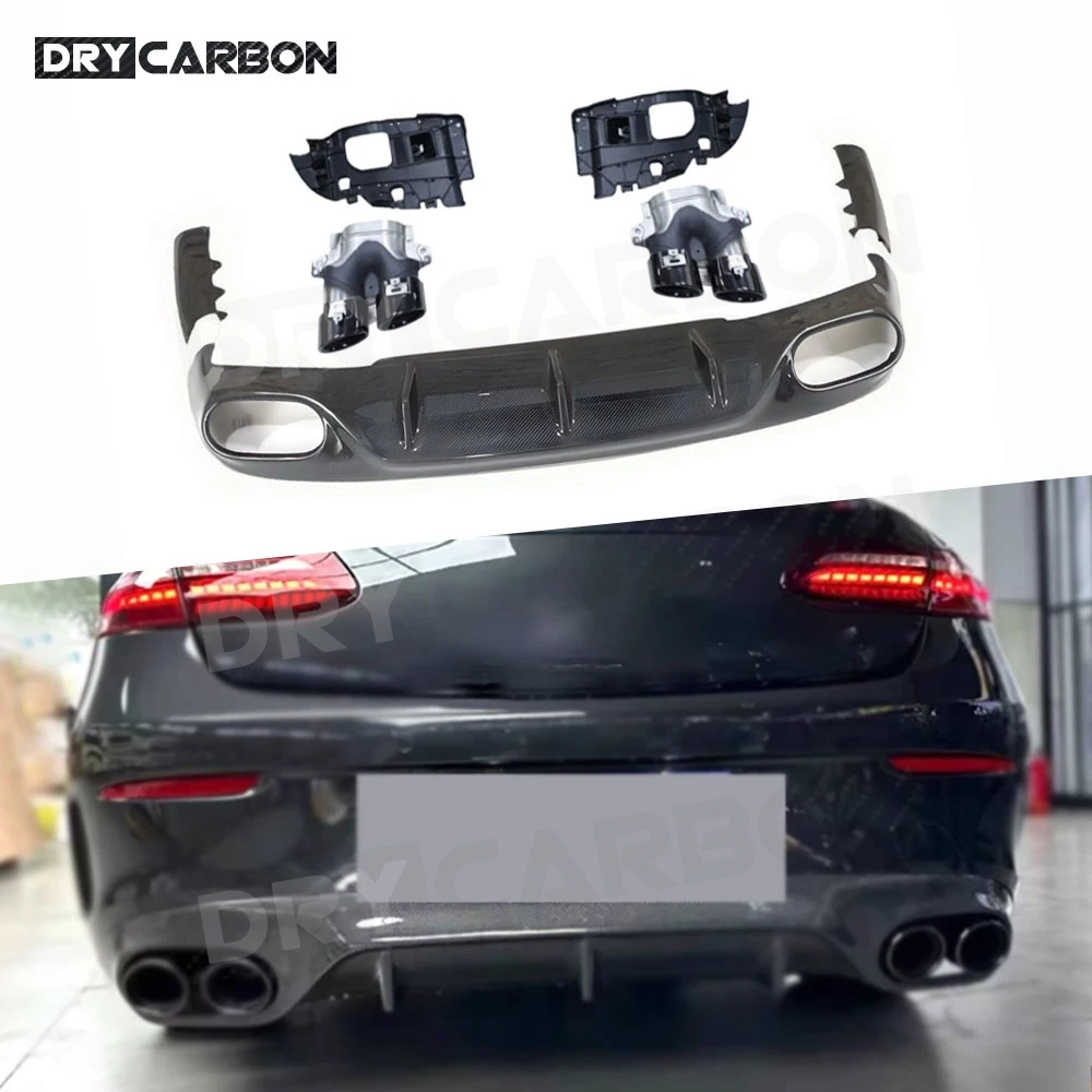

Carbon Fiber Rear Diffuser Bumper Spoiler Splitters Exhaust Tip For Benz E Class C238 Coupe E53 for AMG 2017-2022 Body Kits FRP