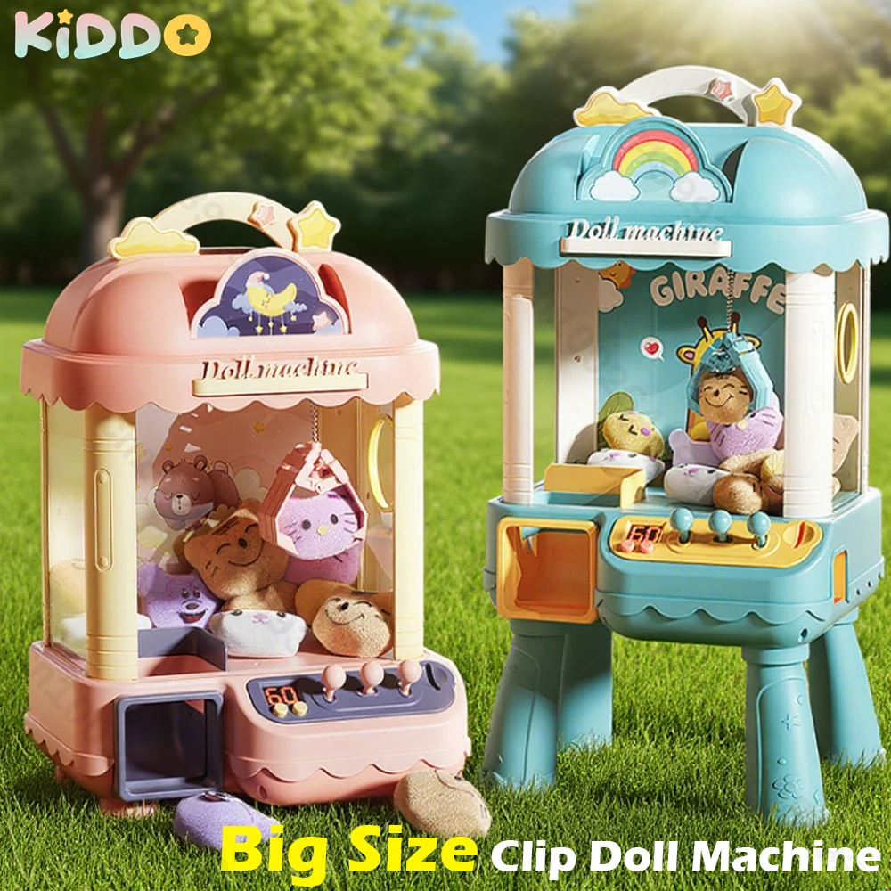 

Big Size Clip Doll Machine Kids Coin Operated Play Game Mini Claw Catch Toy Crane Machines Music Doll Children Xmas Gifts Toys