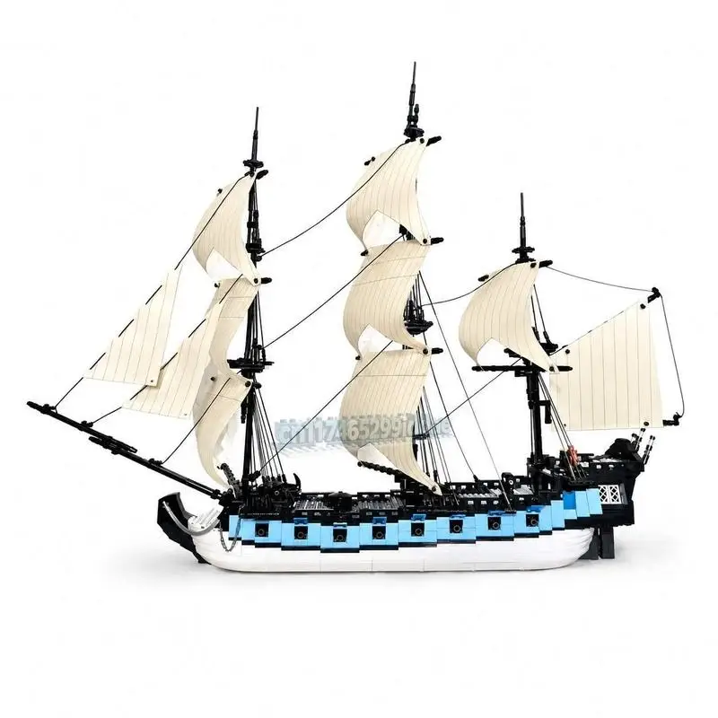 1824PCS Eullot HMS Sailing Ship Vessel Model Building Blocks Navy Pirate Ship DIY Creative Assembly Puzzle Educational Toy Gift
