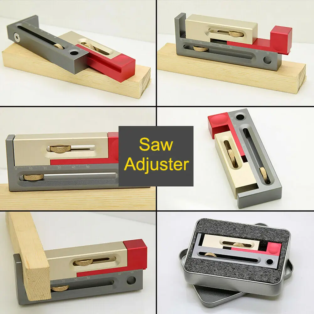 HONGDUI Kerfmaker Table Saw Slot Adjuster Mortise and Tenon Tool Woodworking Movable Measuring Block