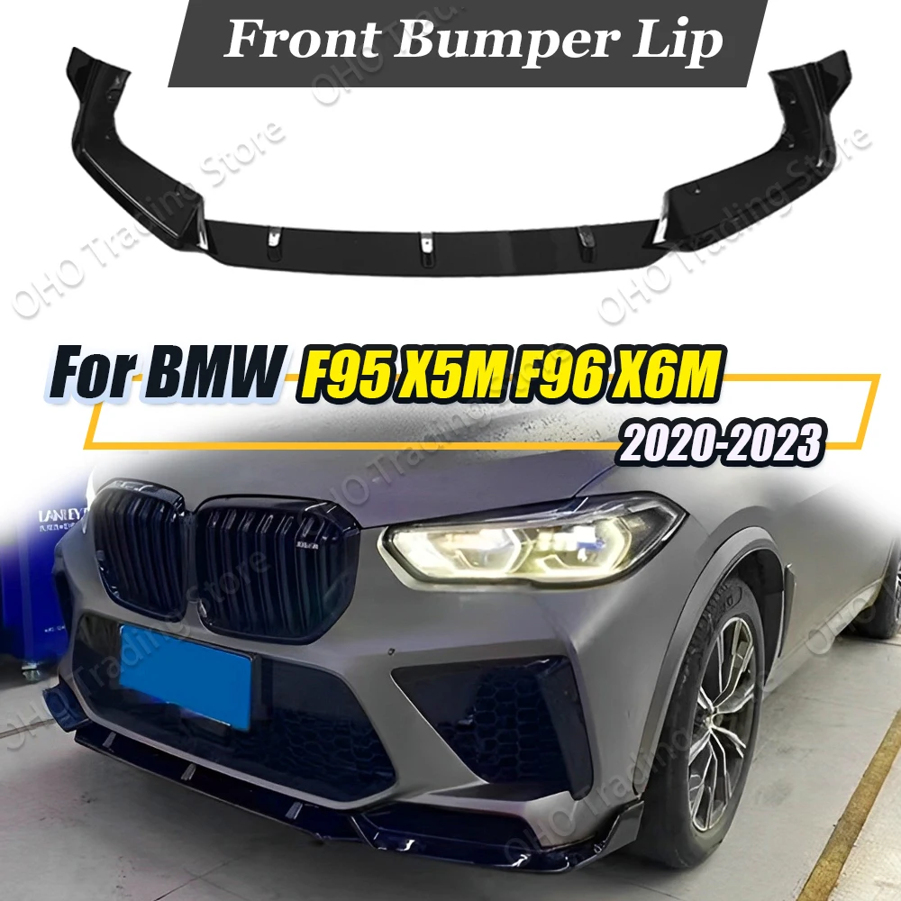 

Губа для переднего бампера автомобиля BMW X5M F95 X6M F96 2020 2021 2022 2023, нижний разделитель, диффузор, комплект для внешнего кузова, блеск, черный