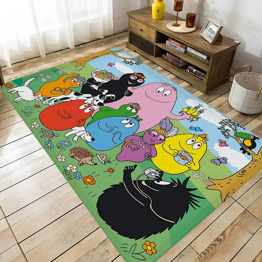Cute Cartoon Les Barbapapa Floor Mat INS Style Soft Bedroom Floor House Laundry Room Mat Anti-skid Bedside Area Rugs