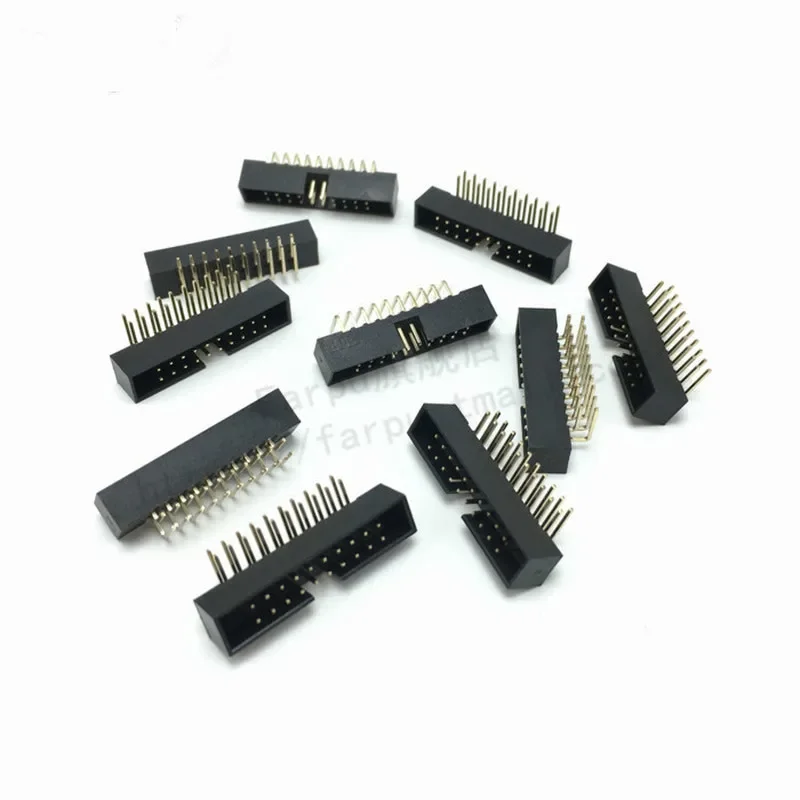 10PCS DC3 2.54mm Socket Header Connector ISP Male Double-spaced Right Angle IDC JTAG 6P 8P 10P 14P 16P 20P 26P 30P 34P 40P 50P